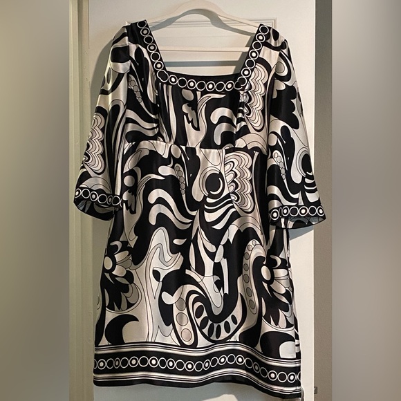 Whitehouse black market mod style black and white white partay dress size 14 EUC - Picture 1 of 3